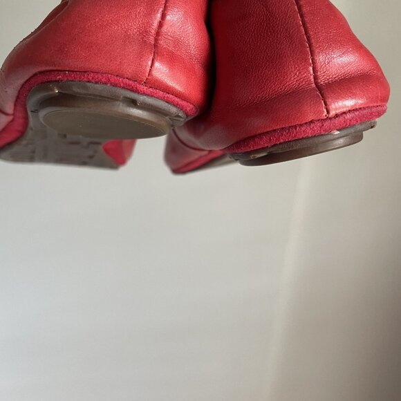 Chocolate Blu Cam II Pleated Flat Size 6.5 RED Leather Slip On Ballet Cam2 Flats - Picture 5 of 14